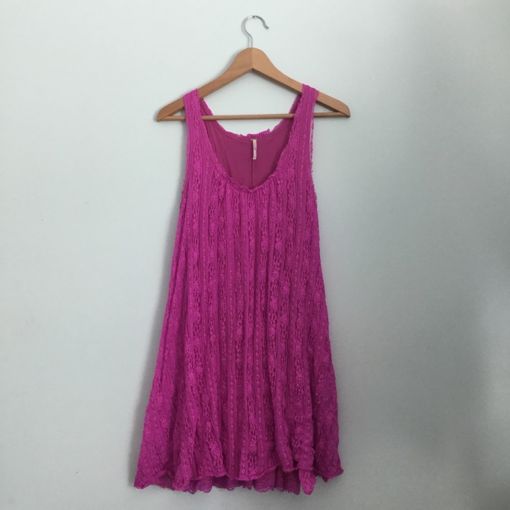 Free People Hot Pink Swing Dress